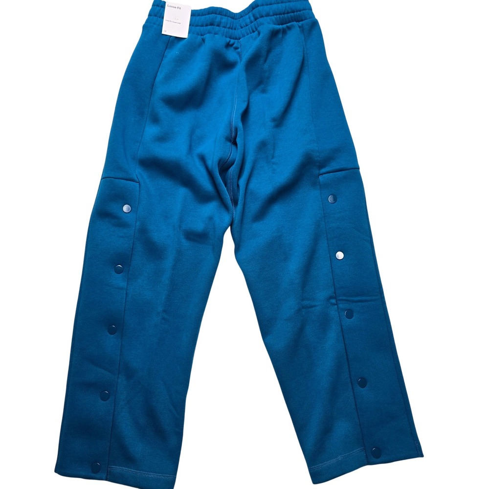 Nike Kids Medium Loose Fit Basketball Snap Button Sweatpants Marina Blue Elastic - Picture 2 of 15